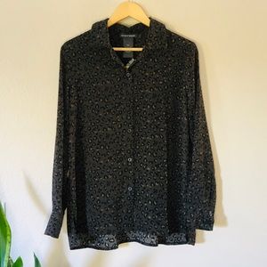 Leopard Button Down Blouse by Chelsea & Theodore